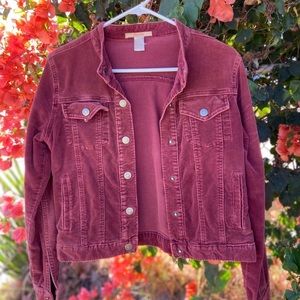 Red/Burgundy Corduroy Jean Jacket